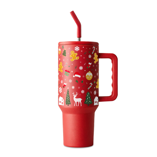 CIVAGO Carry-Handle Car Travel Tumbler · Christmas Edition